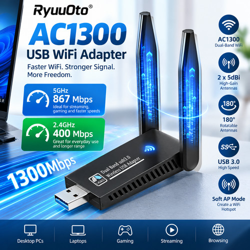 1300mbps usb wifi adapter dual - 1300mbps,