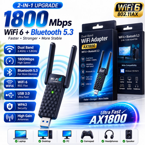1800mbps wifi usb adapter - 1800mbps,